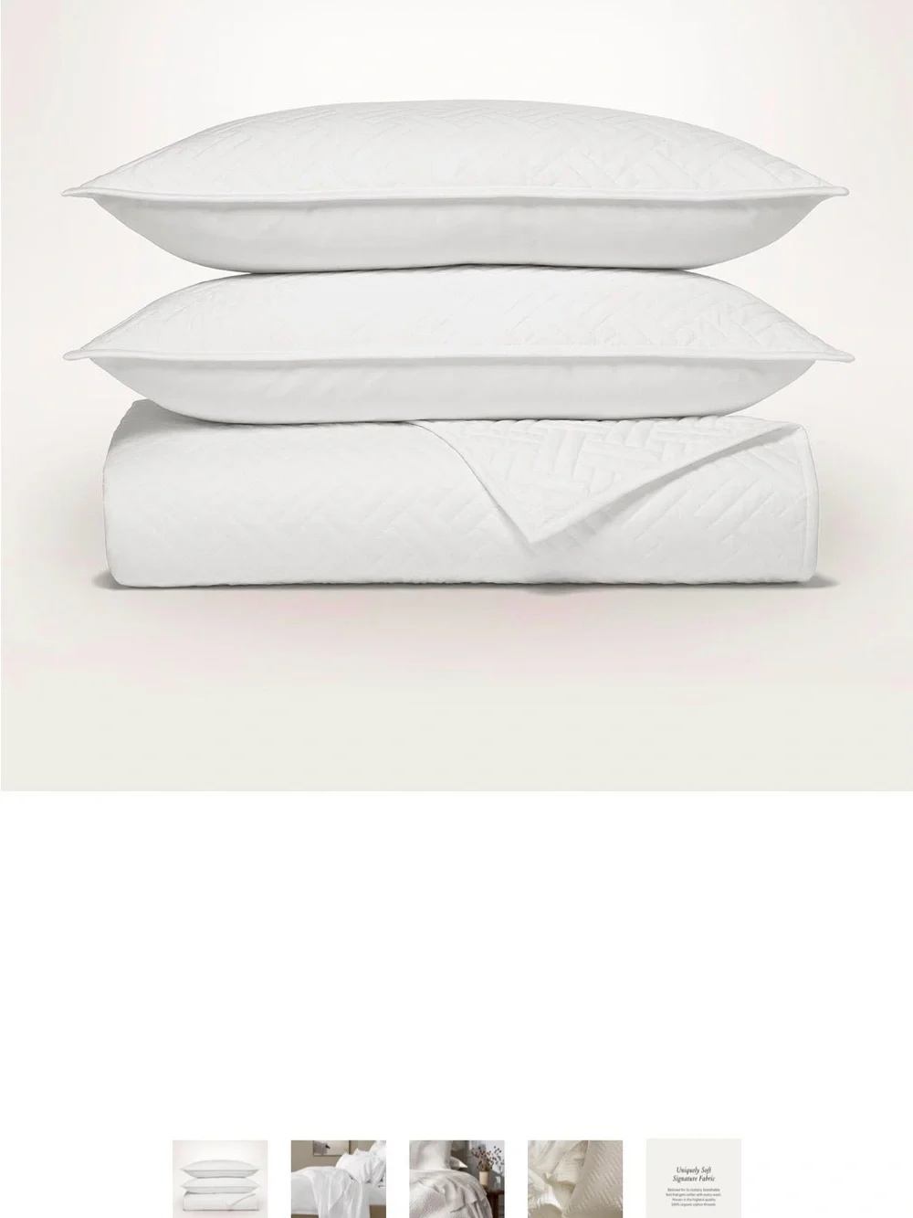 Boll & Branch King signature basketweave quilt set - white